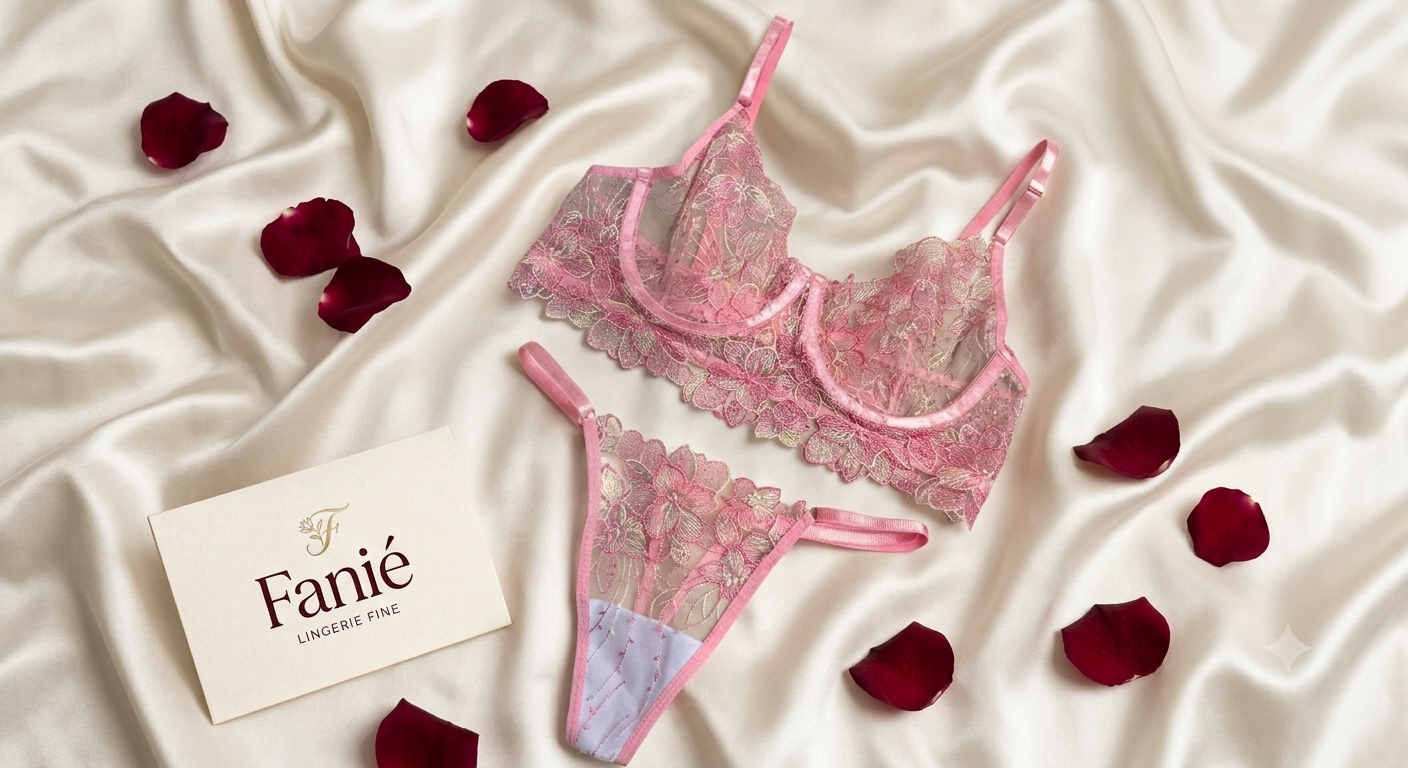 Set de encaje rosa